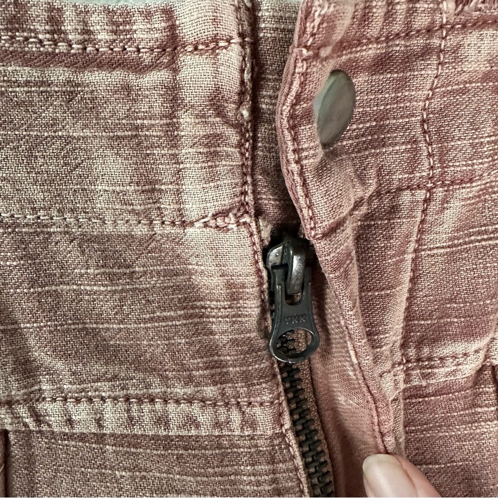 Free People Ride Out Barrel Moto Pants Pink Terracotta Canyon Sunset SZ S - Picture 5 of 8